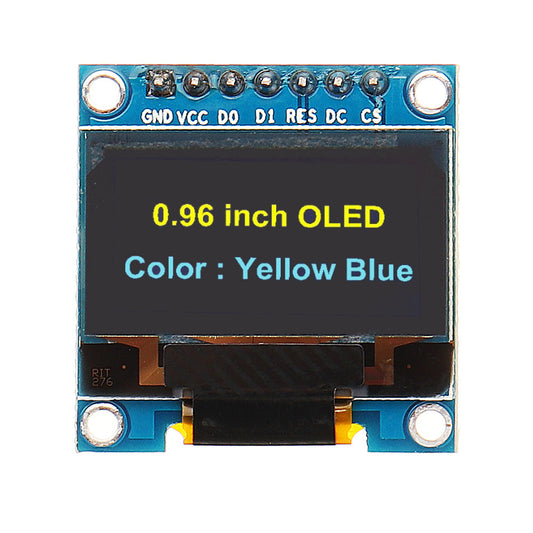 0.96 inch OLED Display Module SPI I2C IIC 128×64 7 Pin Blue/Yellow