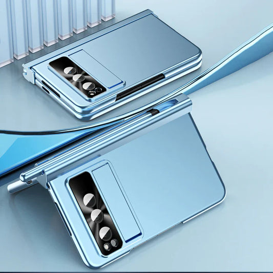Google Pixel Fold Sleek Frosty Stand Case with S Pen