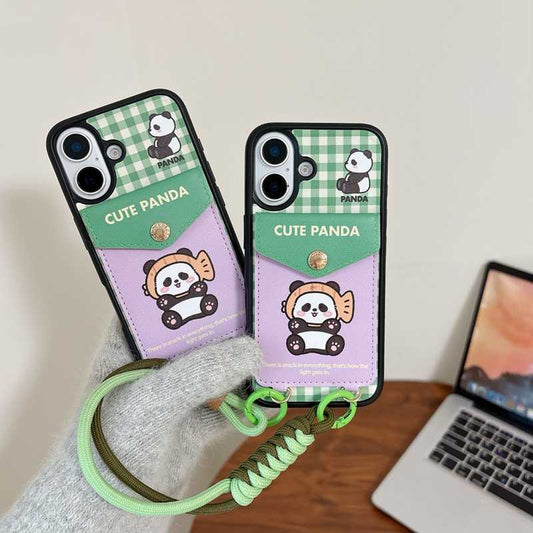 Adorable Panda Wallet Case with Strap