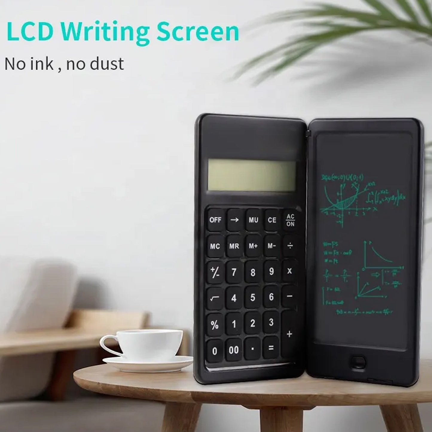 Foldable Calculator With 6 Inch LCD Tablet Digital Drawing Pad Stylus Pen Erase Button Lock Function Smart Calculator -01