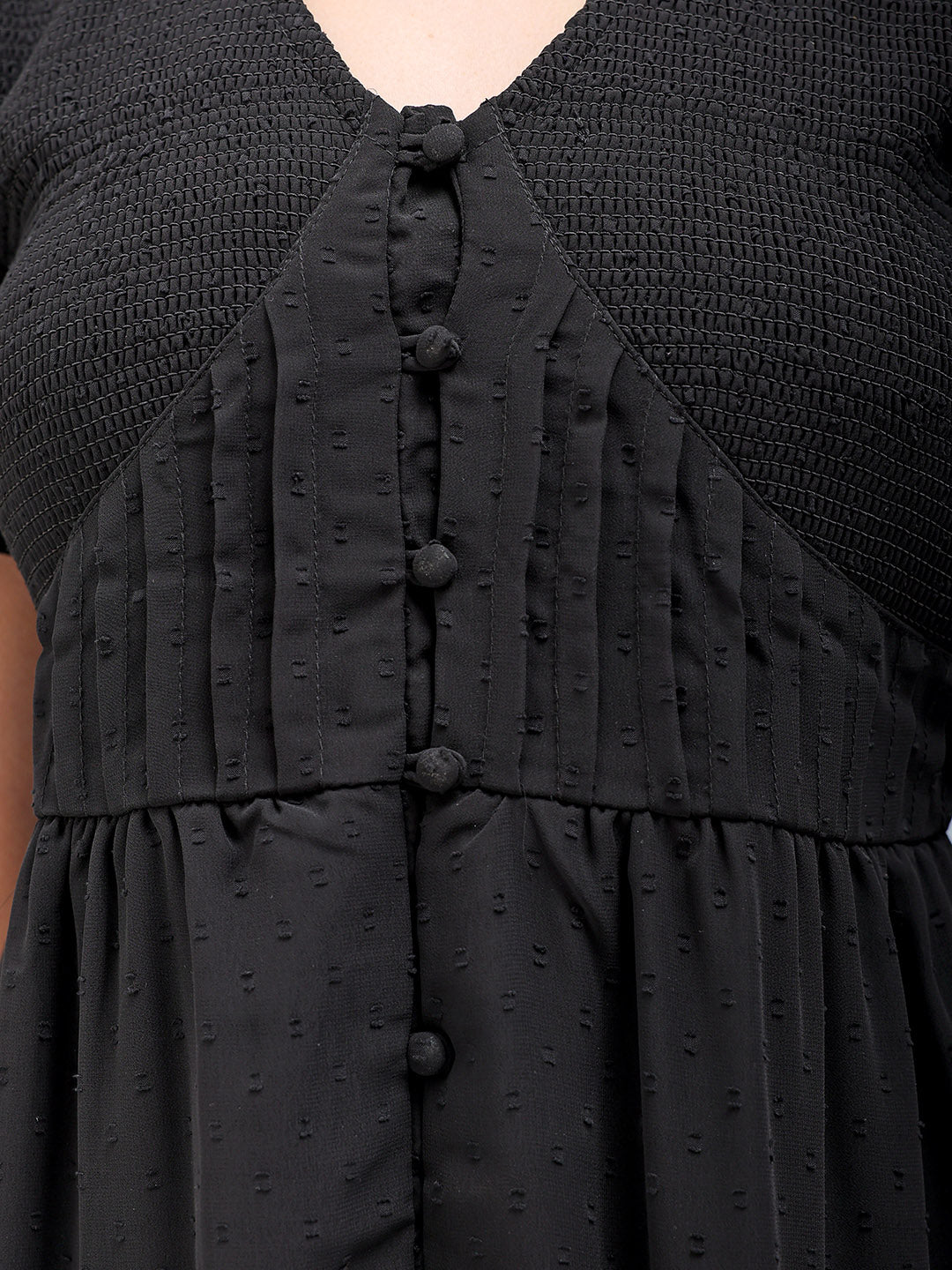 Women's Textured Fit and Flare Tiered Dress