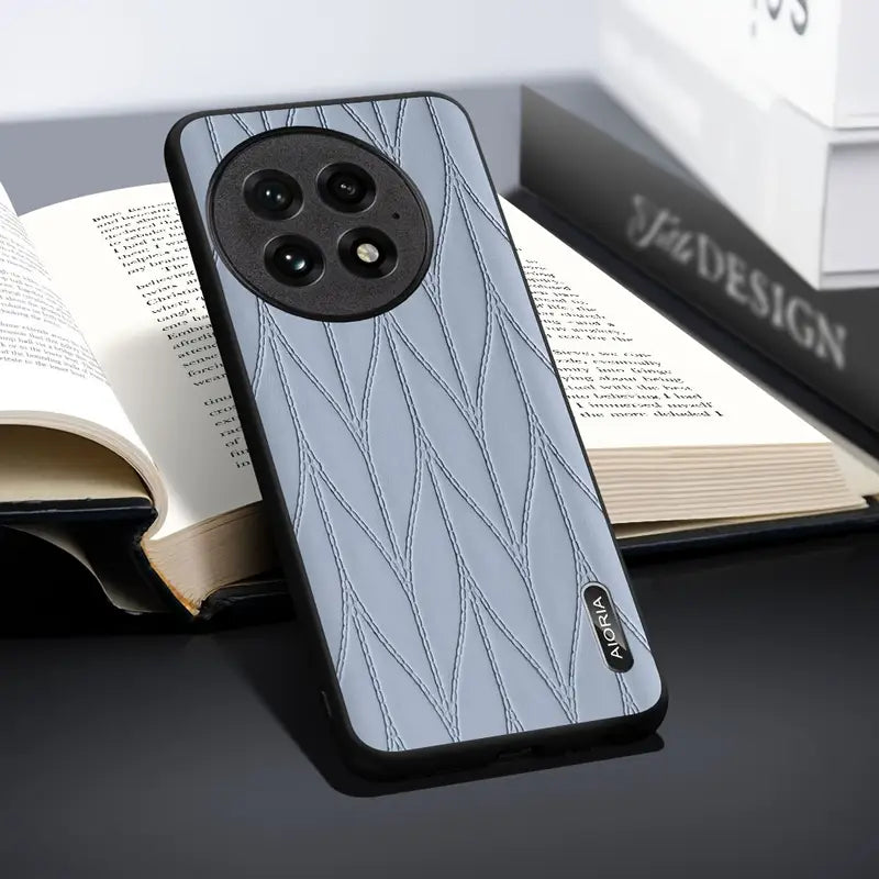 High-End Wave Pattern Leather Bumper Case – OnePlus