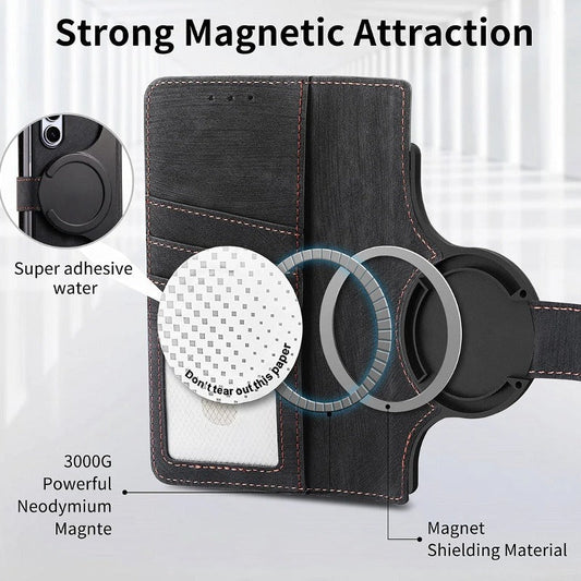Galaxy Z Fold 5 Premium Magnetic Essentials Leather Wallet Case