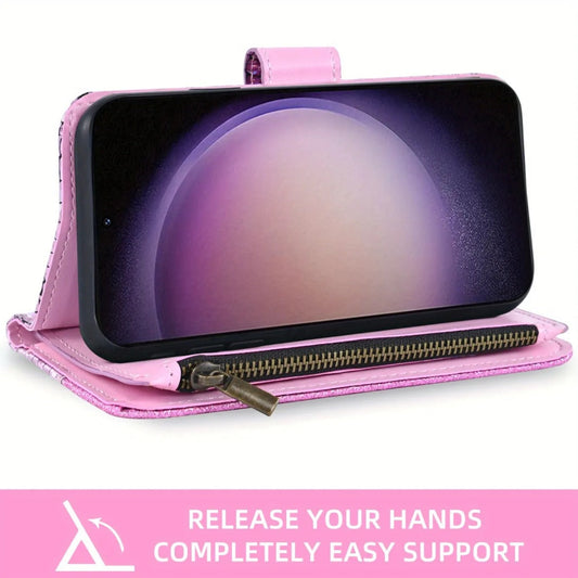 Glitter Phone Case with Wallet & Wrist Strap