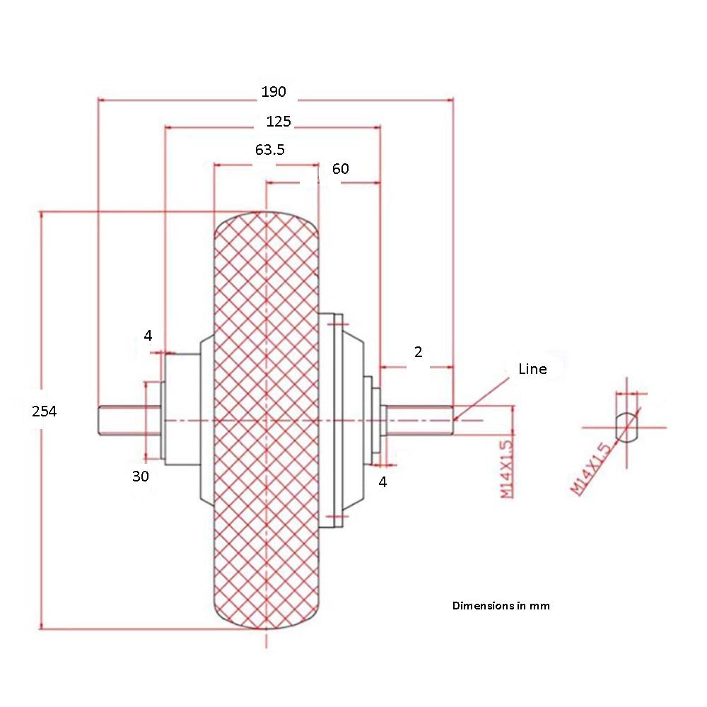10 Inch 24V 350W Drum Brake With Tire