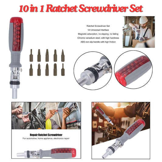 All-in-One Ratchet Screwdriver Set with Magnetic Drill Bits