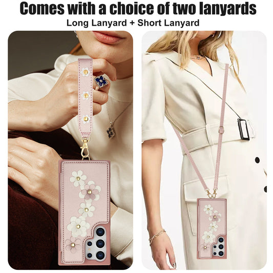 Floral Crossbody Wallet Phone Case - Samsung