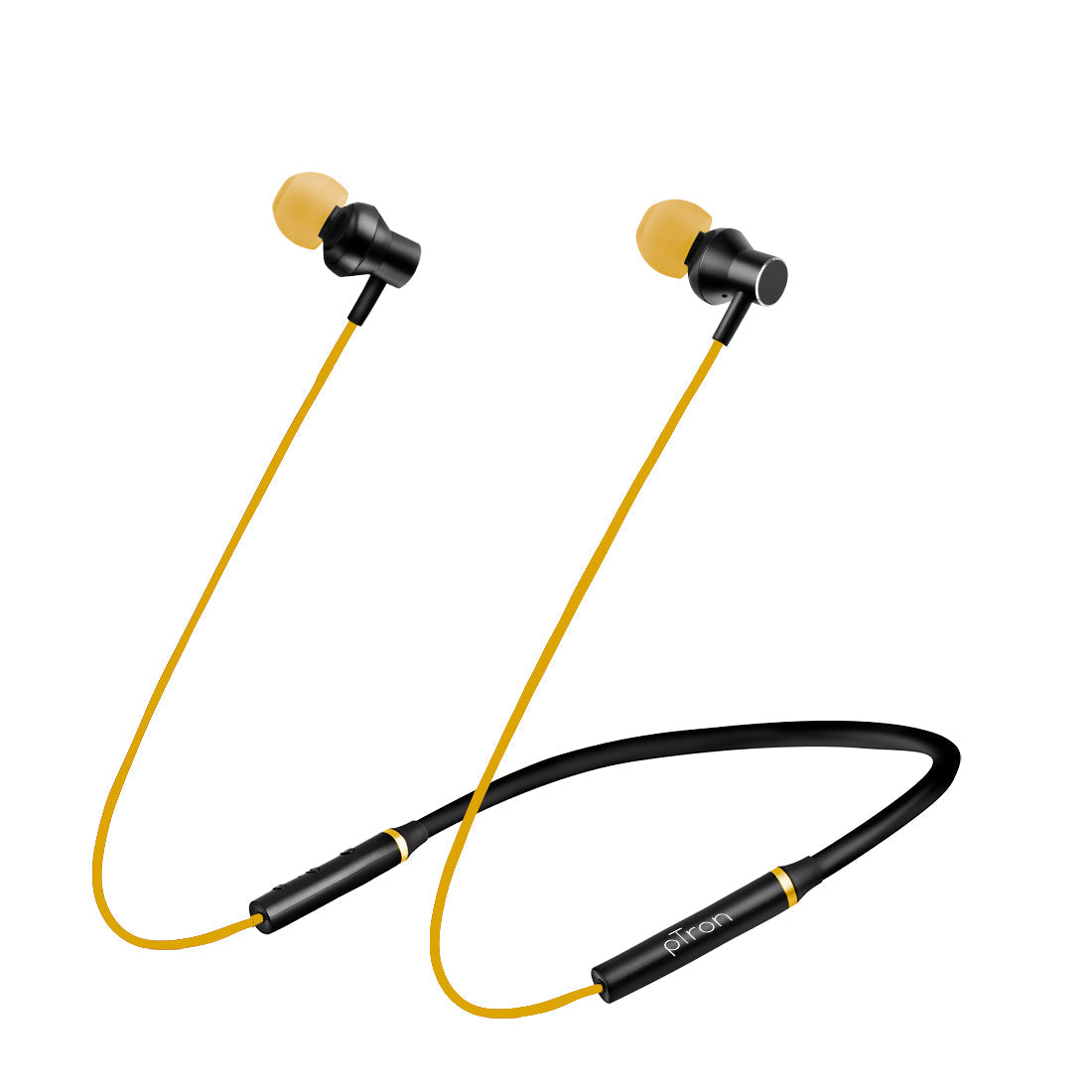pTron InTunes Beats In-Ear Magnetic Stereo Wireless Neckband with Mic - (Black/Yellow)
