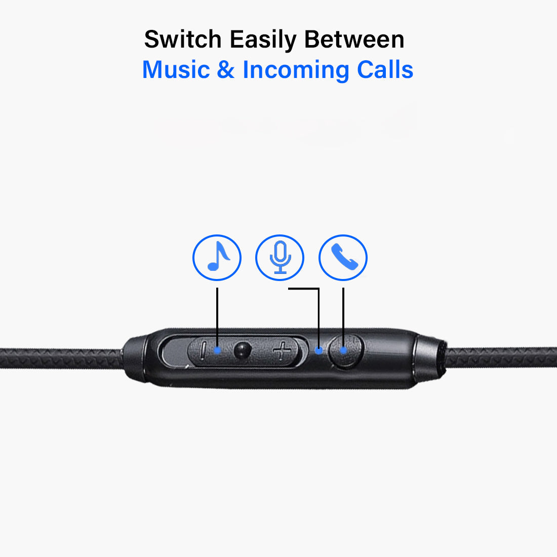 pTron Boom One In-Ear Stereo Sound Wired Earphones with Mic & Volume Control - (Black)