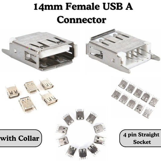 Female USB A Connector 4-Pin Socket