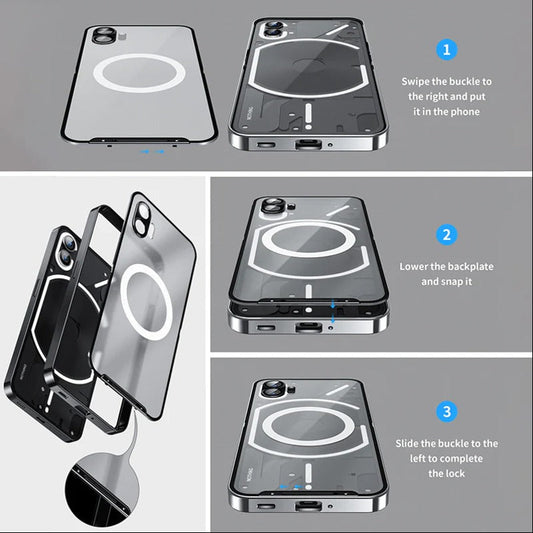 Ultra Thin Metal Glass Magnetic Case - Nothing