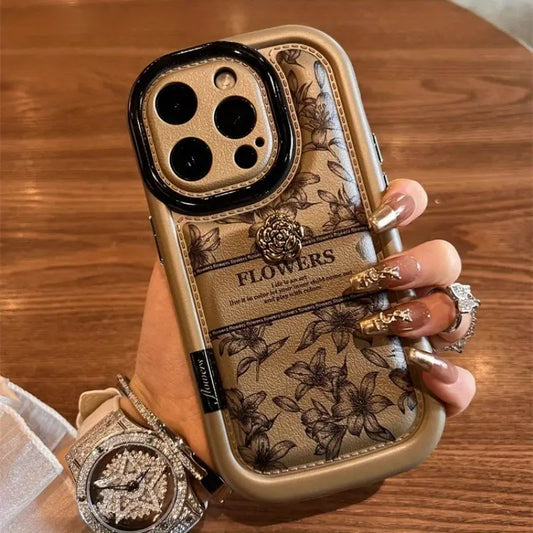 Sparkle Blossom Leather Case