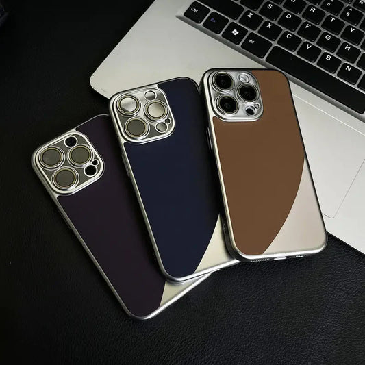 Glinting Matte Touch Leather Case - iPhone