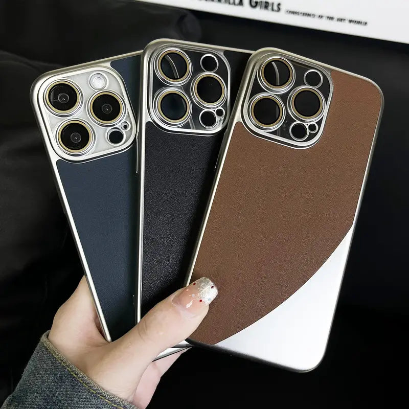 Glinting Matte Touch Leather Case - iPhone
