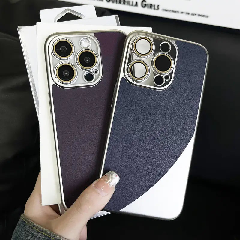 Glinting Matte Touch Leather Case - iPhone