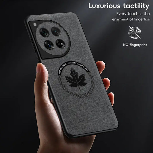 Luxury Maple Leaf Embossed Leather Case - OnePlus