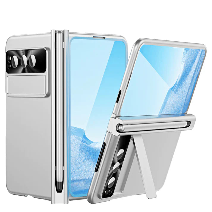 Google Pixel Fold Sleek Frosty Stand Case with S Pen