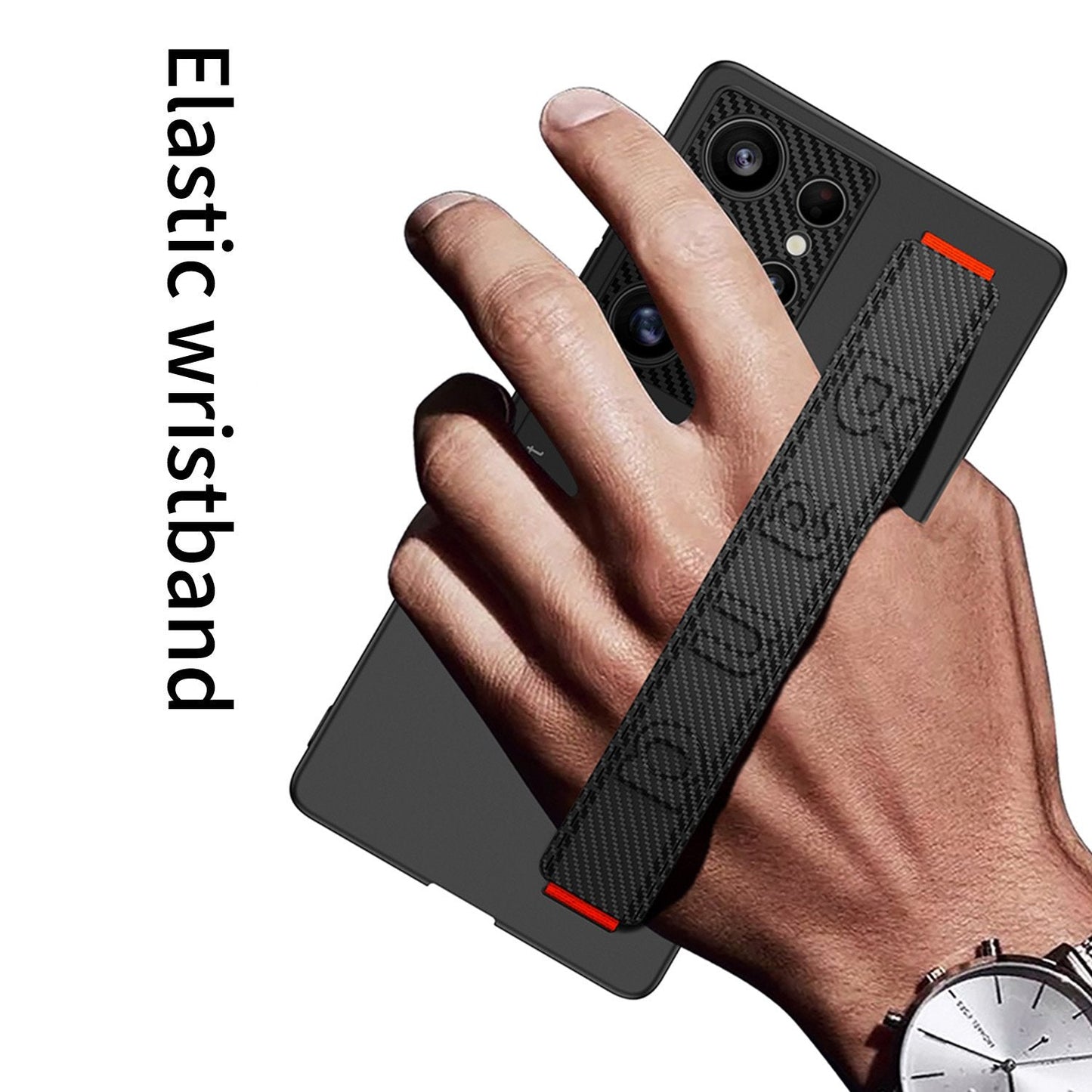 Galaxy S25 Series Magnetic Hinge Case with Pen Holder and Wrist Strap