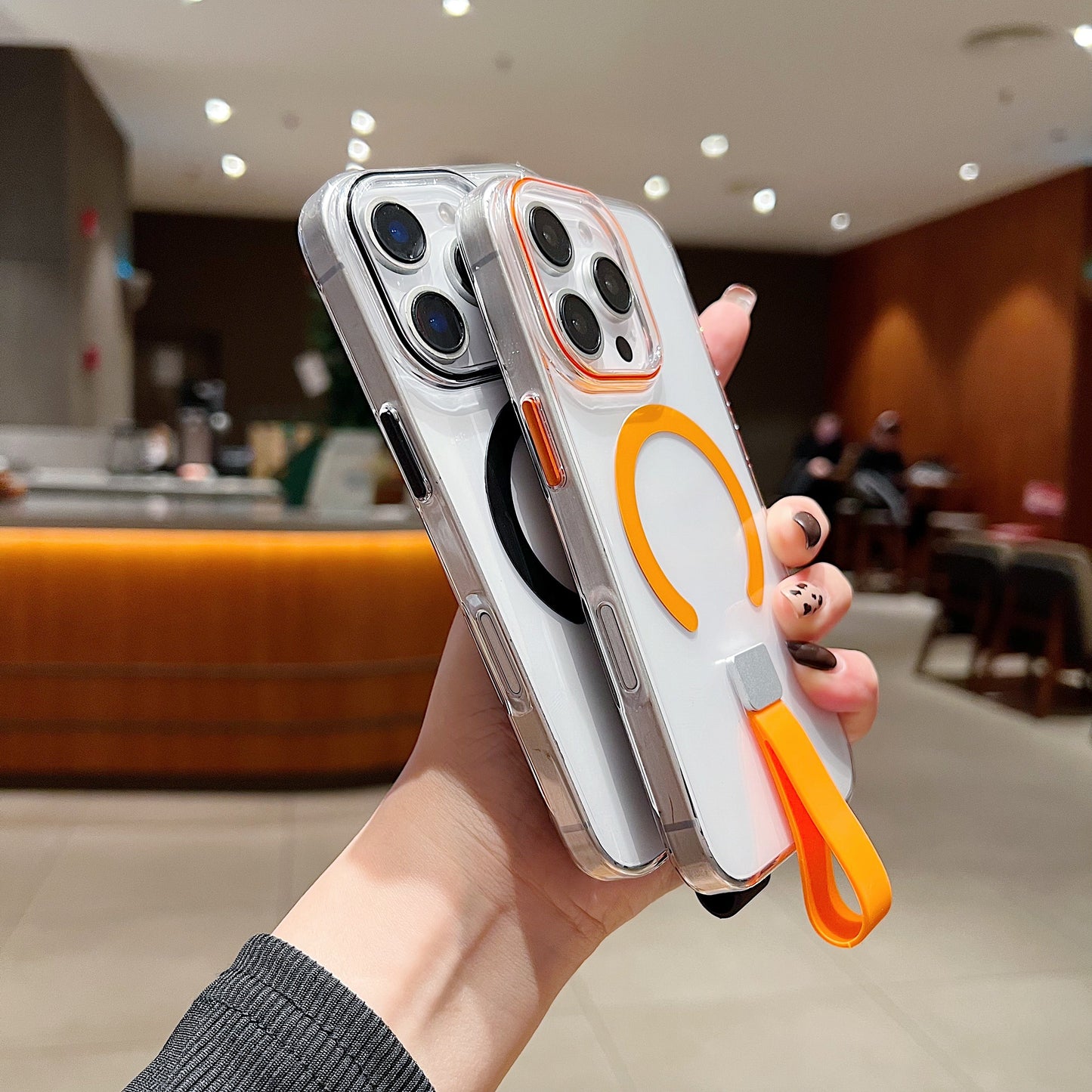 Crystal Magnetic Grip Strap Magsafe Case - iPhone