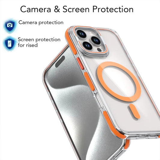 iPhone 16 Series Crystal Magsafe Lens Bracket Case