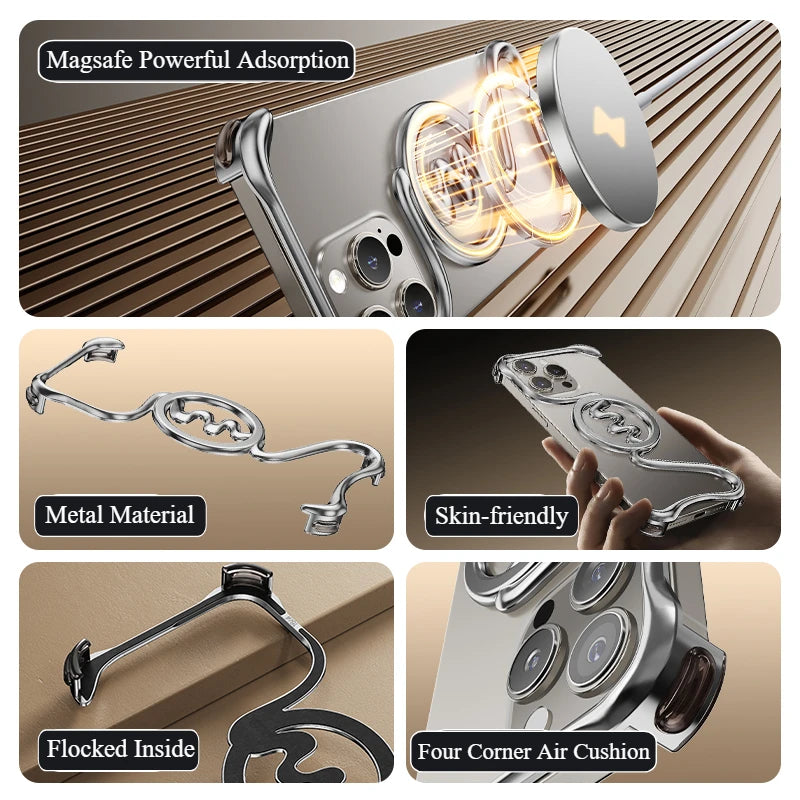 Premium Metallic Wave Magsafe Case - iPhone