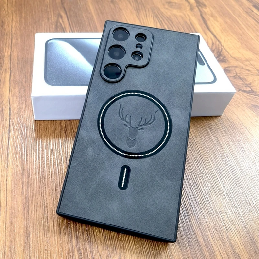 MagSafe Luxury Leather Deer Pattern Case - Samsung