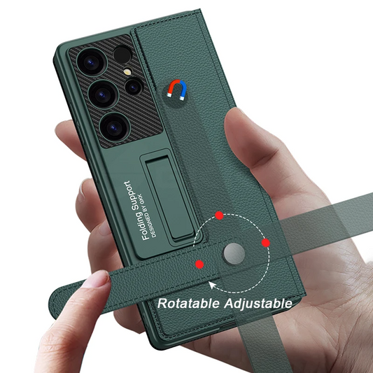 Galaxy S25 Ultra Foldable Card Holder Wallet Stand Case