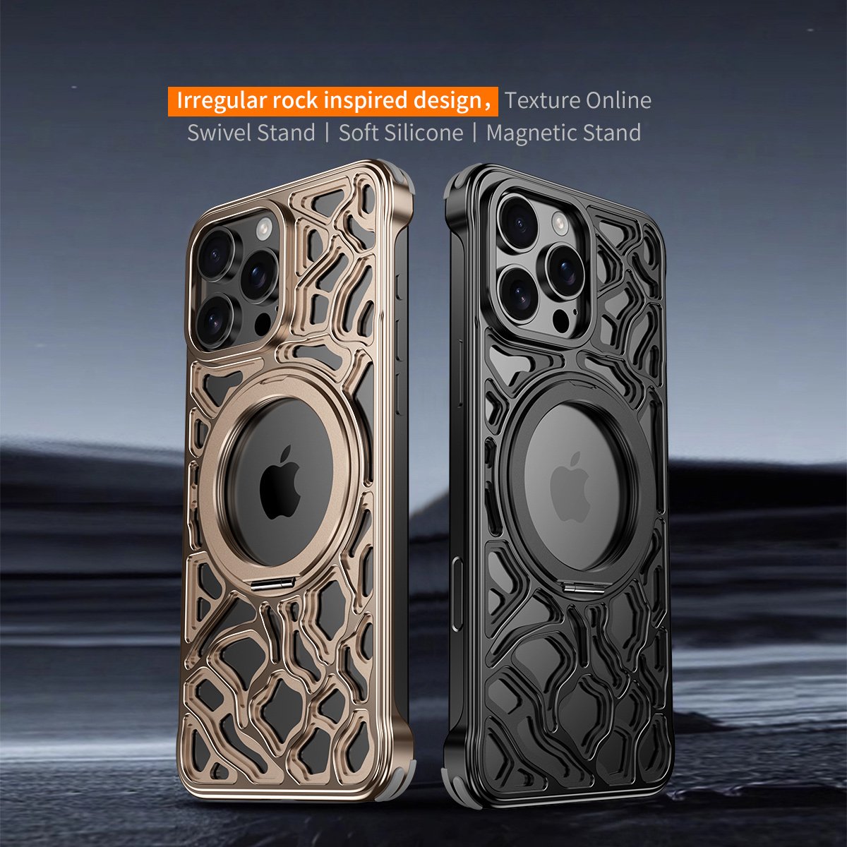 Premium Irregular Pattern Metal Case - iPhone