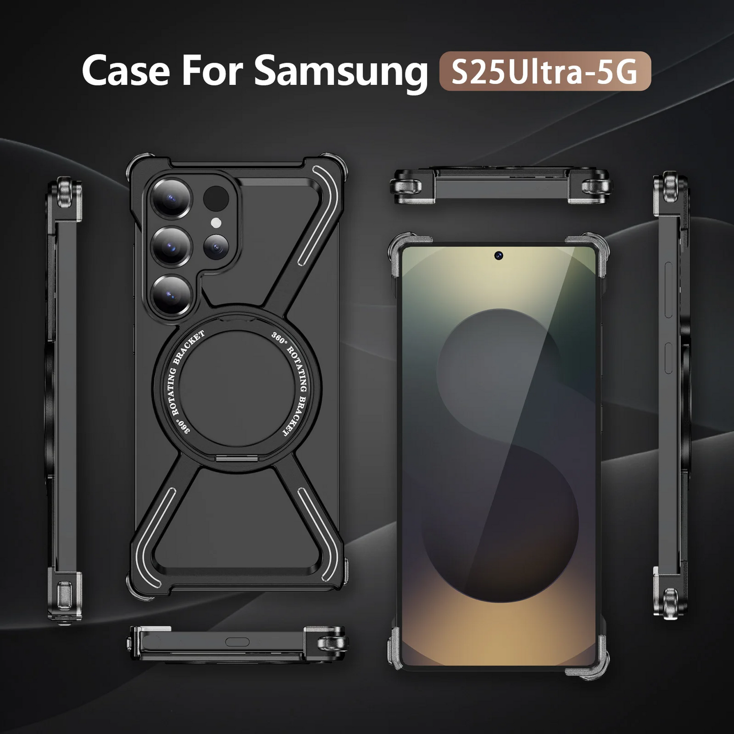 Galaxy S25 Ultra Titan Shield Rotating Ring Stand Case