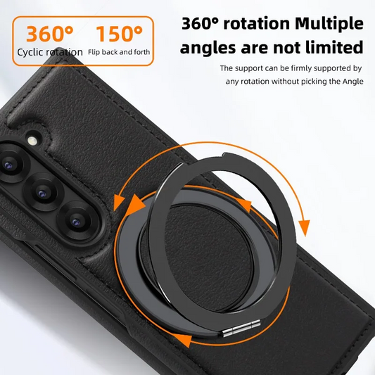 Galaxy Z Fold Series Magnetic Ring Armor Kickstand Case