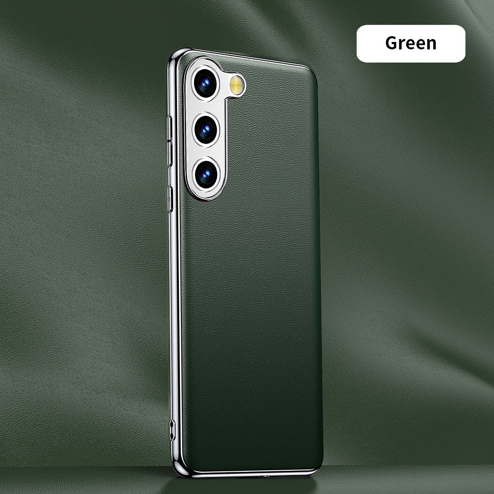 Classic Leather Craft Edge Plating Case - Samsung