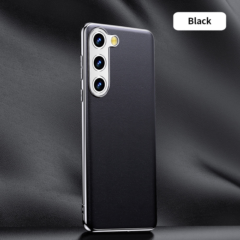 Classic Leather Craft Edge Plating Case - Samsung