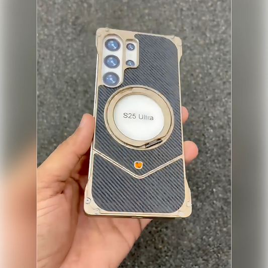 Galaxy S25 Ultra Electroplated Metal Ring Kickstand Case