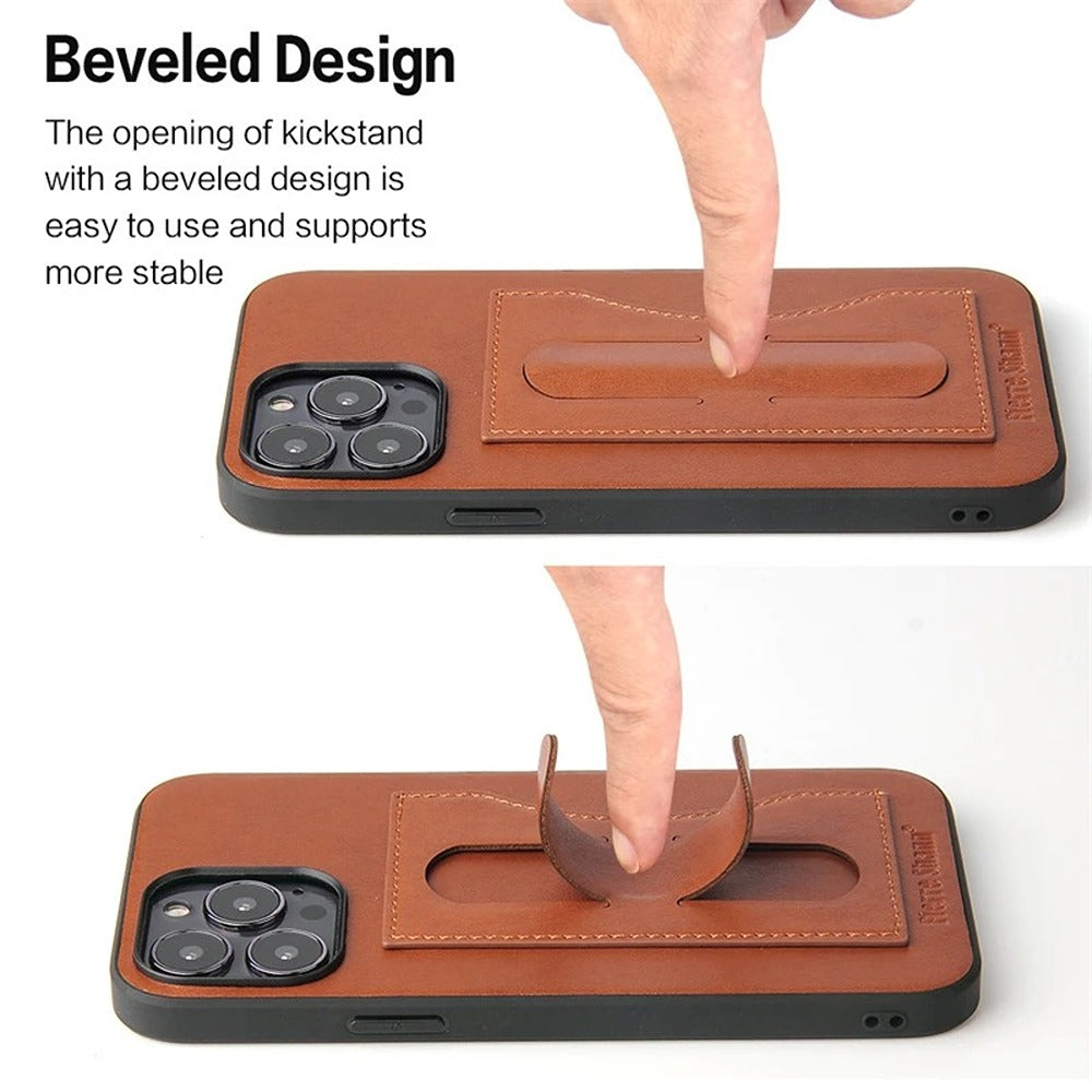 Innovative Leather Fold-Out Kickstand Case - iPhone