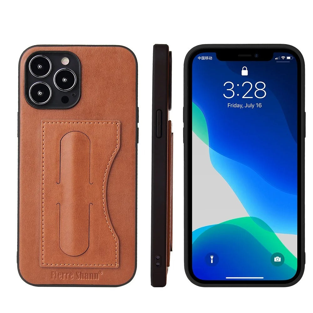 Innovative Leather Fold-Out Kickstand Case - iPhone