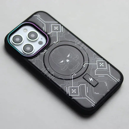 Cyberpunk Skull Engraved MagSafe Case - iPhone