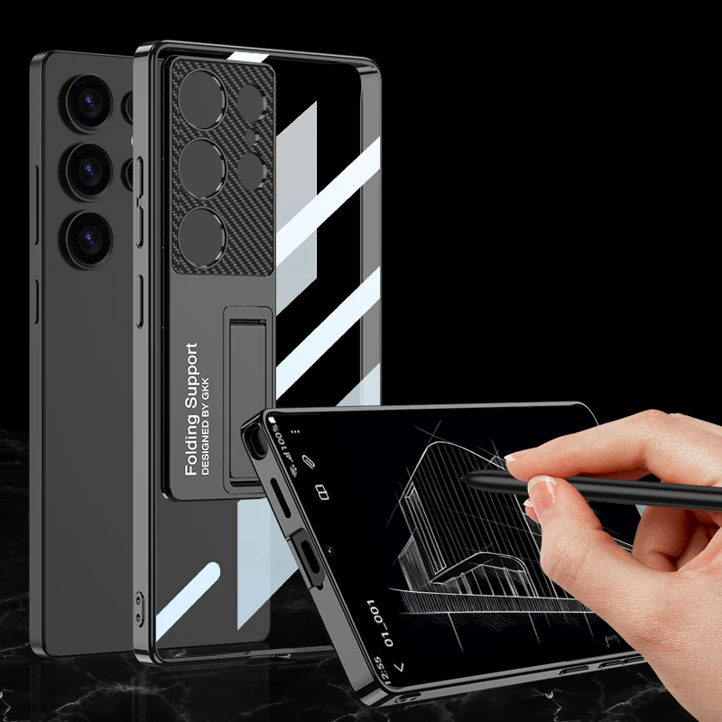 Galaxy S25 Ultra Luxury Ultra Clear Hybrid Stand Case