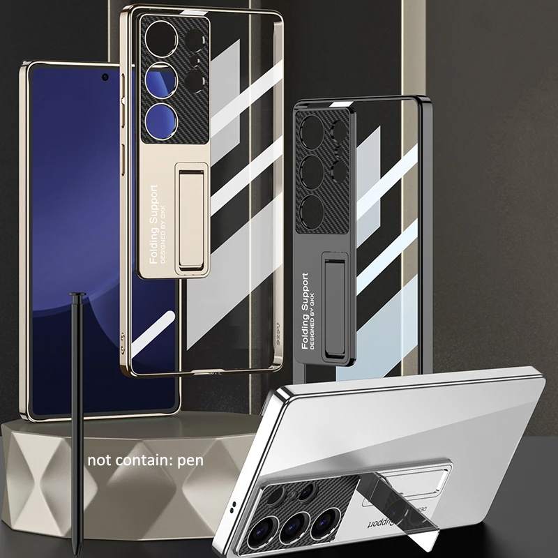 Galaxy S25 Ultra Luxury Ultra Clear Hybrid Stand Case