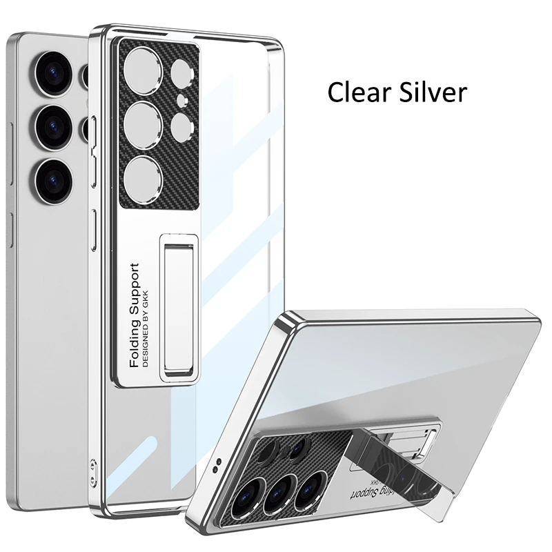 Galaxy S25 Ultra Luxury Ultra Clear Hybrid Stand Case