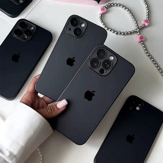 iPhone 16 Series Matte Glass Camera Lens Shell Case