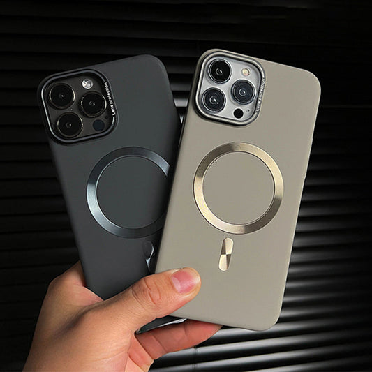 Premium Leather Metallic MagSafe Case - iPhone