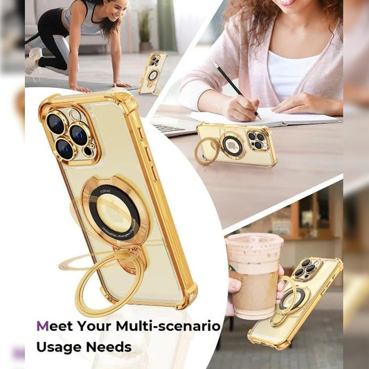 Lustrous Reinforced Magnetic Kickstand Case - iPhone