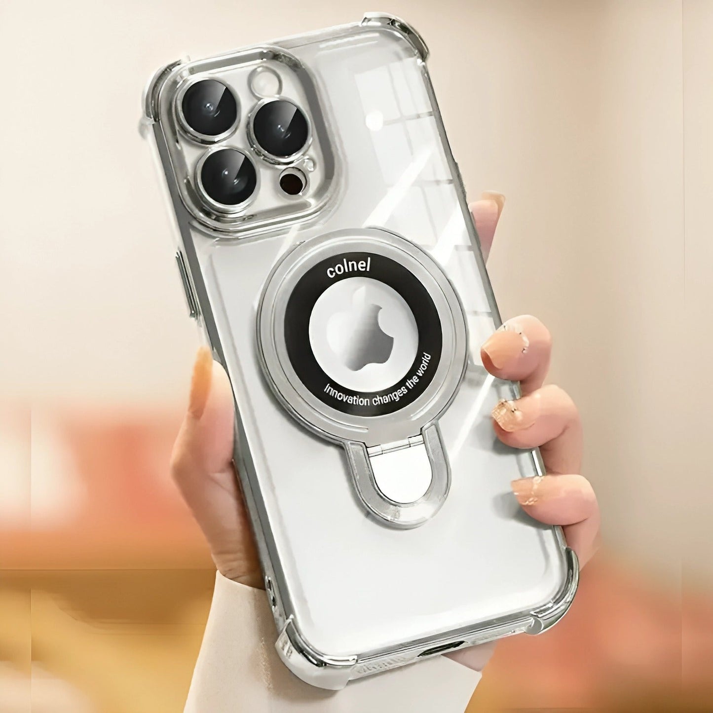 Lustrous Reinforced Magnetic Kickstand Case - iPhone