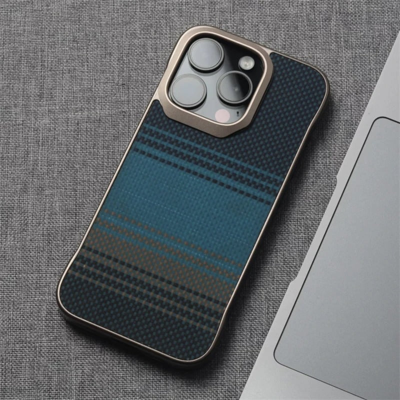 Embossed Carbon Fiber Frameless MagSafe Case - iPhone