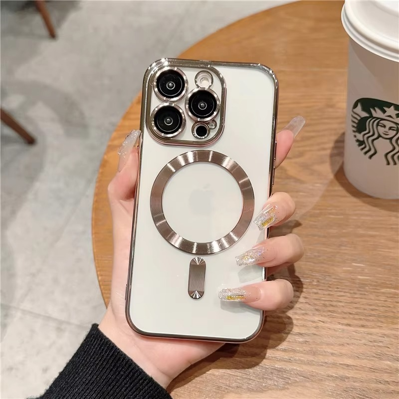 iPhone 16 Series Luxury MagSafe Plating Camera Protection Case