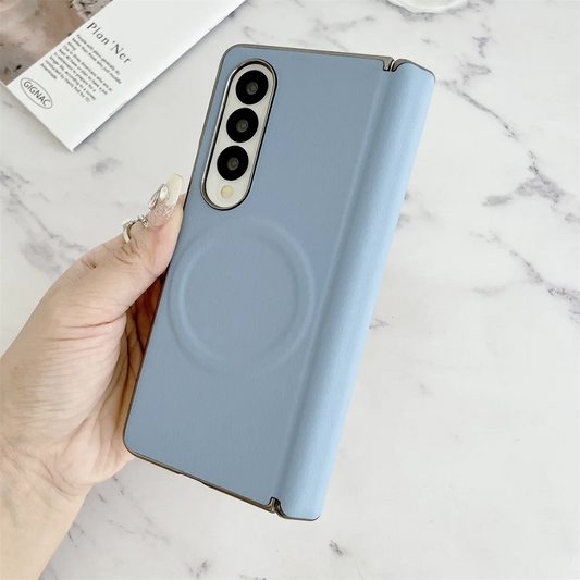 Galaxy Z Fold Series MagSafe Leather Shockproof Hinge Case