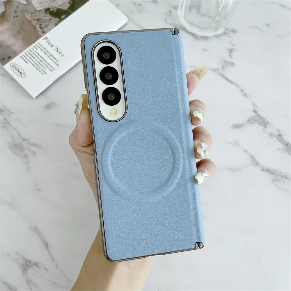 Galaxy Z Fold Series MagSafe Leather Shockproof Hinge Case