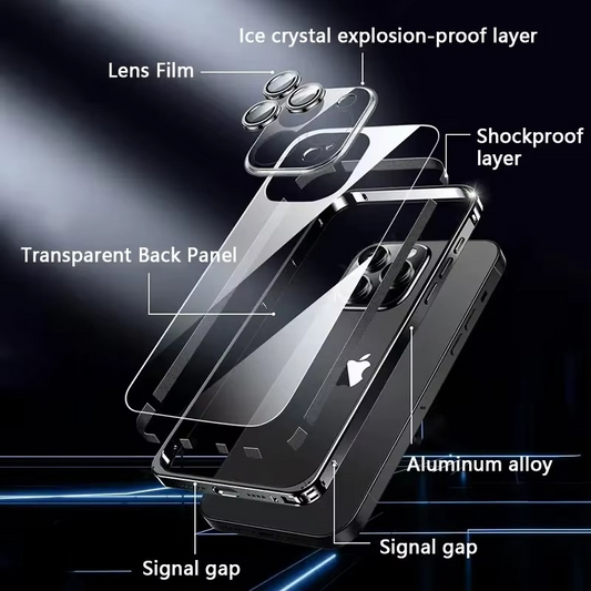 Luxury Magnetic Metal Frame Lock Case - iPhone