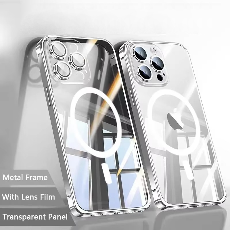 Luxury Magnetic Metal Frame Lock Case - iPhone