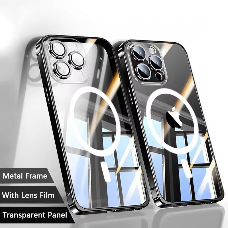 Luxury Magnetic Metal Frame Lock Case - iPhone
